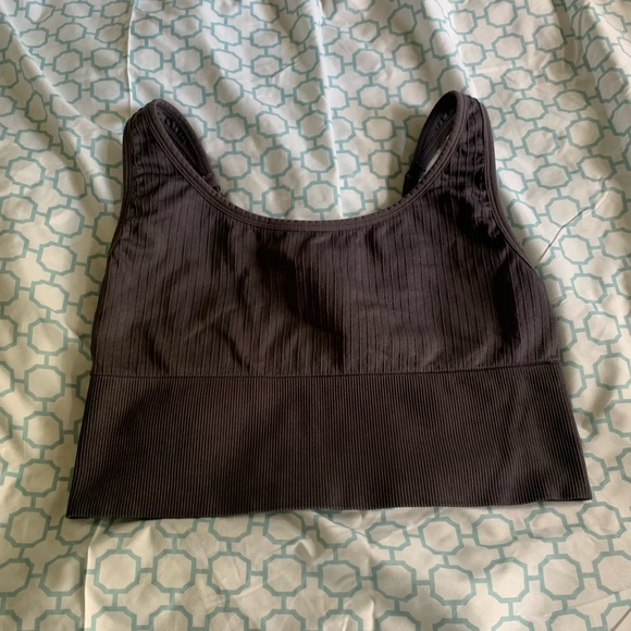 PINK sports bra, DARK GREY, size large